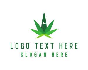 Drug - Cannabis Leaf Flag logo design