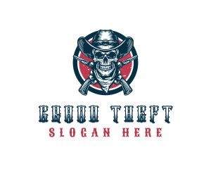 Villain - Cowboy Skull Bandit logo design