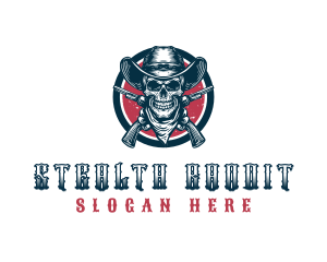 Cowboy Skull Bandit logo design