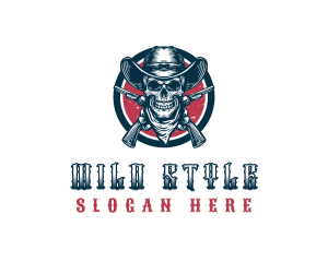 Cowboy Skull Bandit logo design