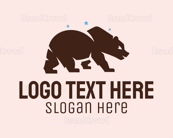 Brown Grizzly Bear Logo