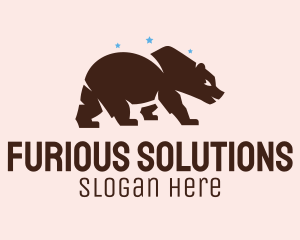 Brown Grizzly Bear  logo design