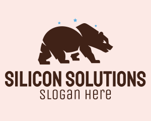 Brown Grizzly Bear  logo design