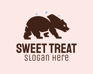 Brown Grizzly Bear  logo design