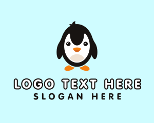 Snow - Cute Penguin Animal logo design