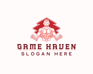 Muscle Bodybuilder Gym Logo