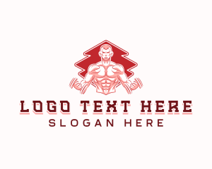 Muscle Bodybuilder Gym Logo