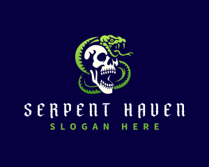 Snake Poison Skull logo design