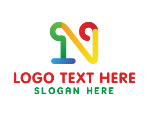 Web Hosting - Colorful N Stroke logo design