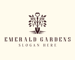 Shovel Plant Gardening logo design