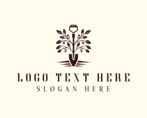 Shovel Plant Gardening Logo