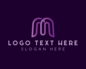 App - Tech Digital Letter M logo design