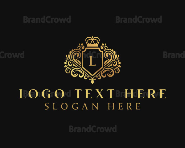 Golden Royal Decorative Crown Logo