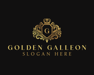 Golden Royal Decorative Crown logo design