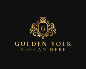 Golden Royal Decorative Crown logo design