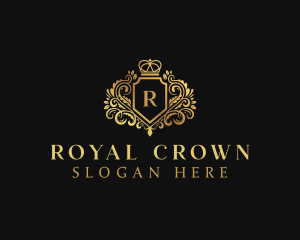 Golden Royal Decorative Crown logo design