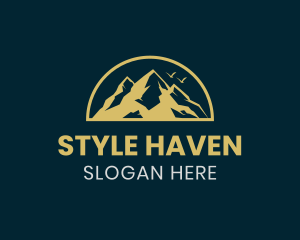 Skiing - Gold Mountain Horizon logo design