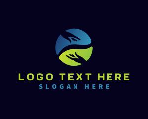 Environmental Awareness - Eco Hand Globe logo design
