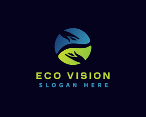 Eco Hand Globe logo design