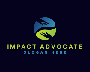 Advocate - Eco Hand Globe logo design