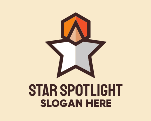 Hexagon Star Medal logo design