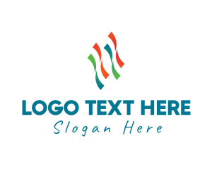 Creative Media - Generic Ribbon Flag logo design