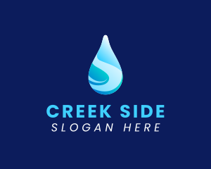 Spring Water Droplet logo design