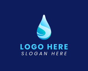 Water Supply - Spring Water Droplet logo design