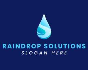 Raindrop - Spring Water Droplet logo design