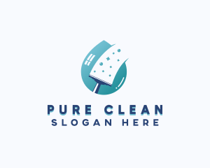 Cleaning Squeegee Droplet logo design