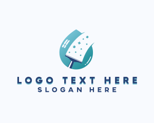 Clean - Cleaning Squeegee Droplet logo design