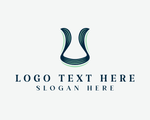 Letter U - Fashion Styling Ribbon logo design