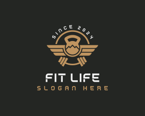 Gym Kettlebell Fitness logo design