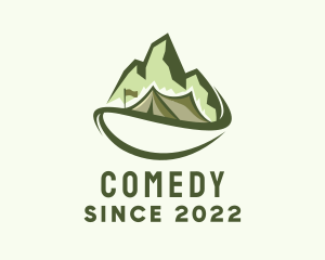 Camp - Mountain Peak Tent Camp logo design