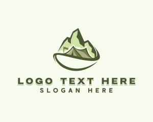 Base Camp - Mountain Peak Tent Camp logo design