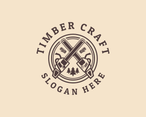 Wood - Wood Chainsaw Lumberjack logo design