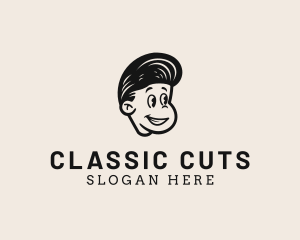 Barber Boy Hairstyle logo design