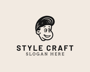 Barber Boy Hairstyle logo design