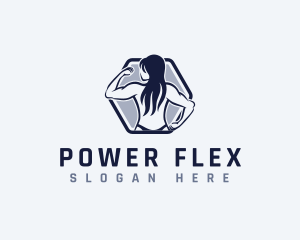 Muscle - Woman Muscle Fitness logo design