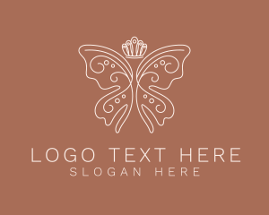 Insect - Classy Butterfly Crown logo design