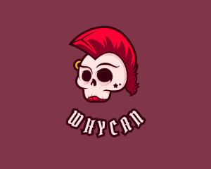 Mohawk Punk Skull Logo