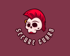 Skate Shop - Mohawk Punk Skull logo design