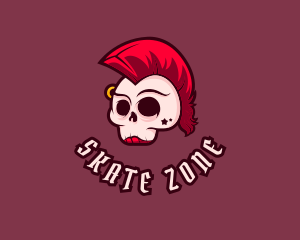 Mohawk Punk Rock Skull logo design