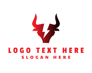 Bison - Electric Bull Horn logo design