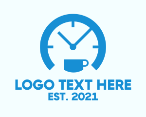 Time - Blue Cafe Clock logo design