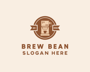 Coffee - Coffee Machine Cafe Badge logo design