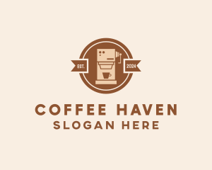Cafe - Coffee Machine Cafe Badge logo design
