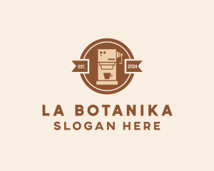 Barista - Coffee Machine Cafe Badge logo design