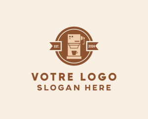 Badge - Coffee Machine Cafe Badge logo design