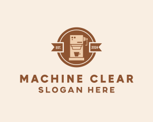Coffee Machine Cafe Badge logo design